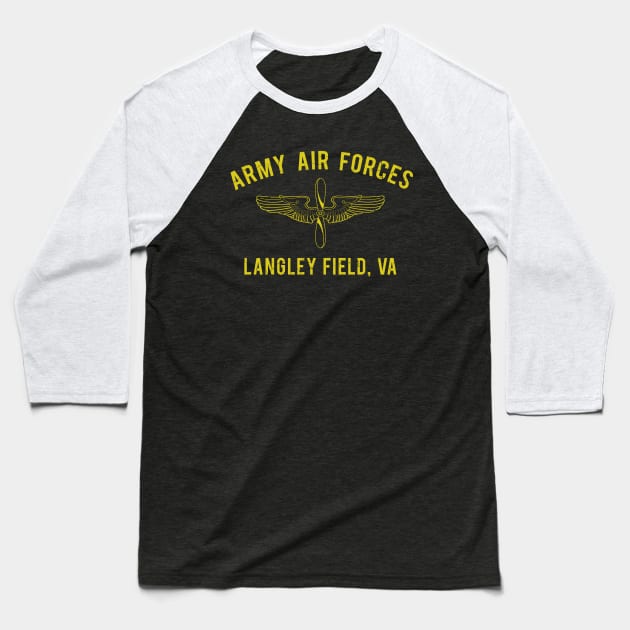 Army Air Langley Baseball T-Shirt by PopCultureShirts